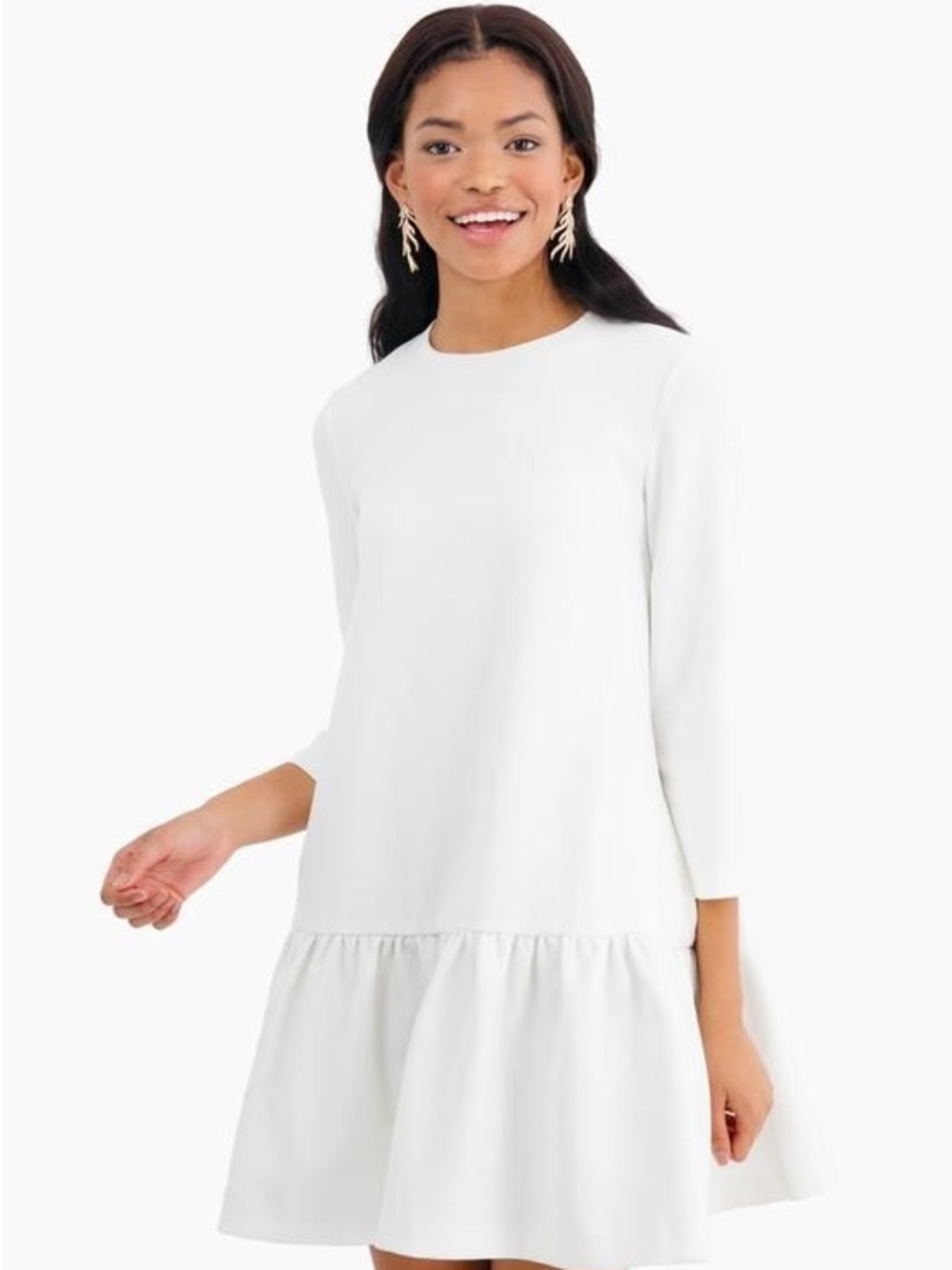 Edit Women’s White Mini Dress with Ruffle Hem size XS